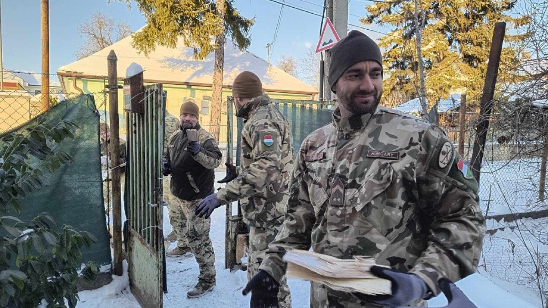 Hungarian Defence Forces soldiers take part in firewood deliveries
